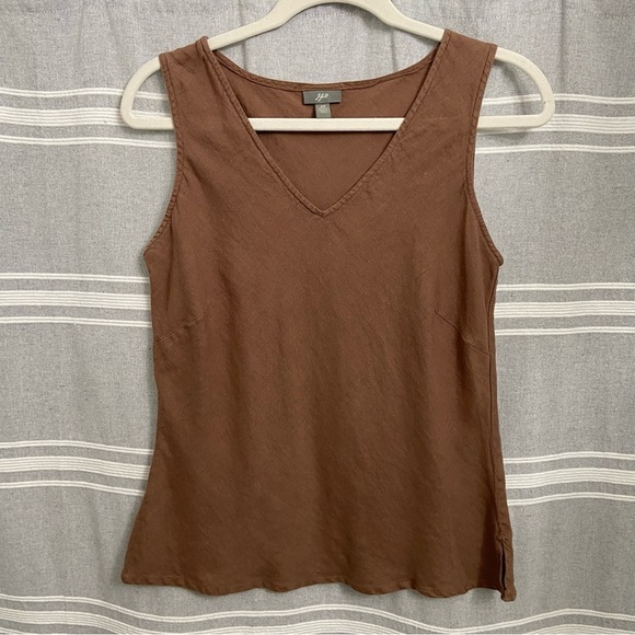 J Jill / Brown Linen Sleeveless Tank Top Size S Petite - Picture 1 of 9